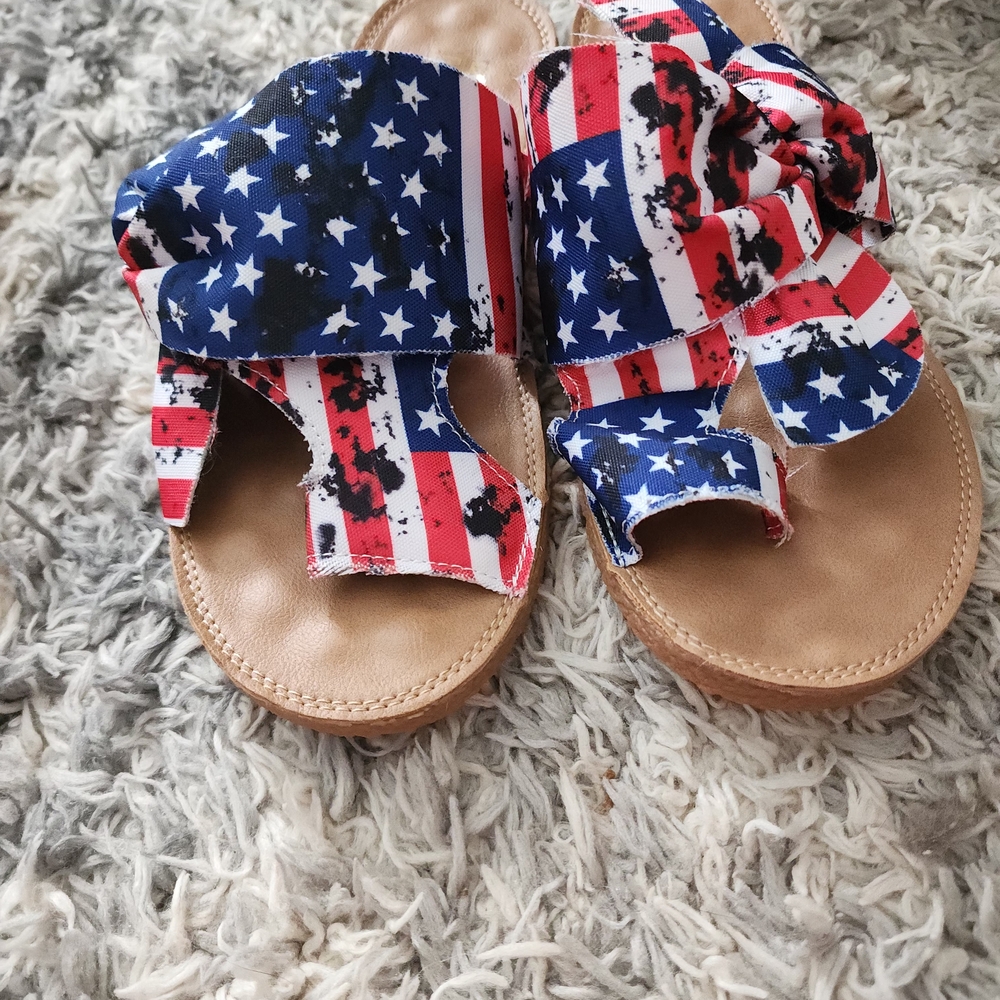 Patriotic Star and Stripe Sandals